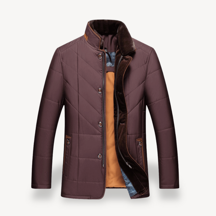 Quilted Winter Puffer Jacket Men Fleece Lined | Loravelle