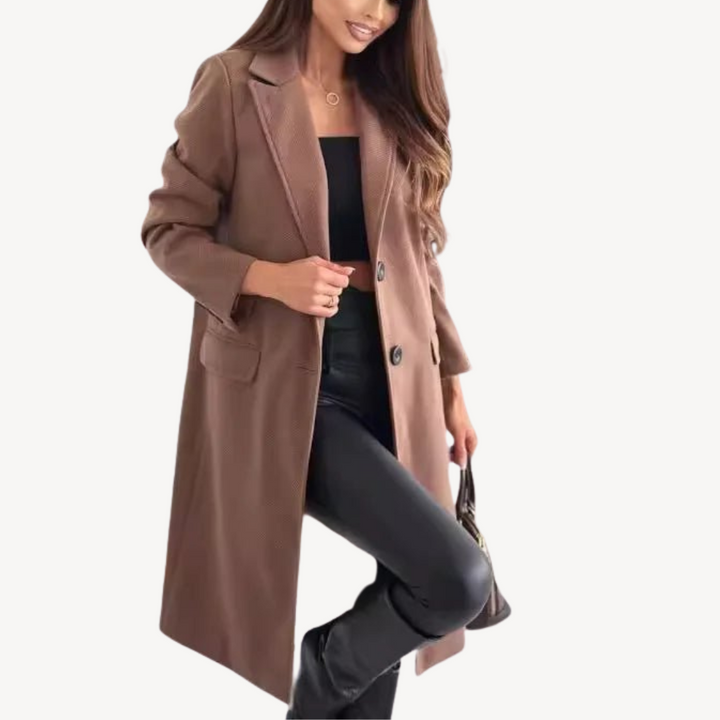 Women's Wool Blend Coat with Pockets | Loravelle