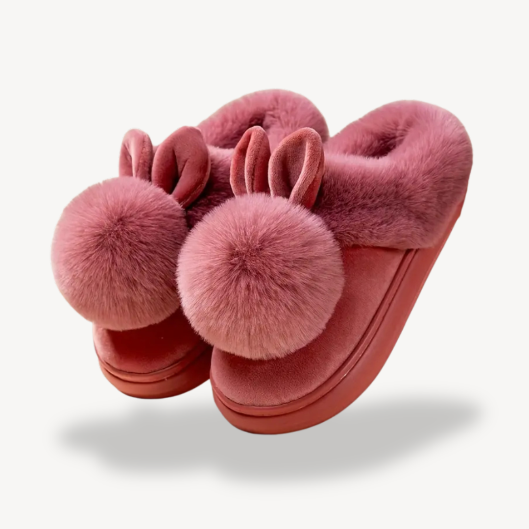 Women's Orthopedic Fluffy Rabbit Ear House Slippers | Loravelle