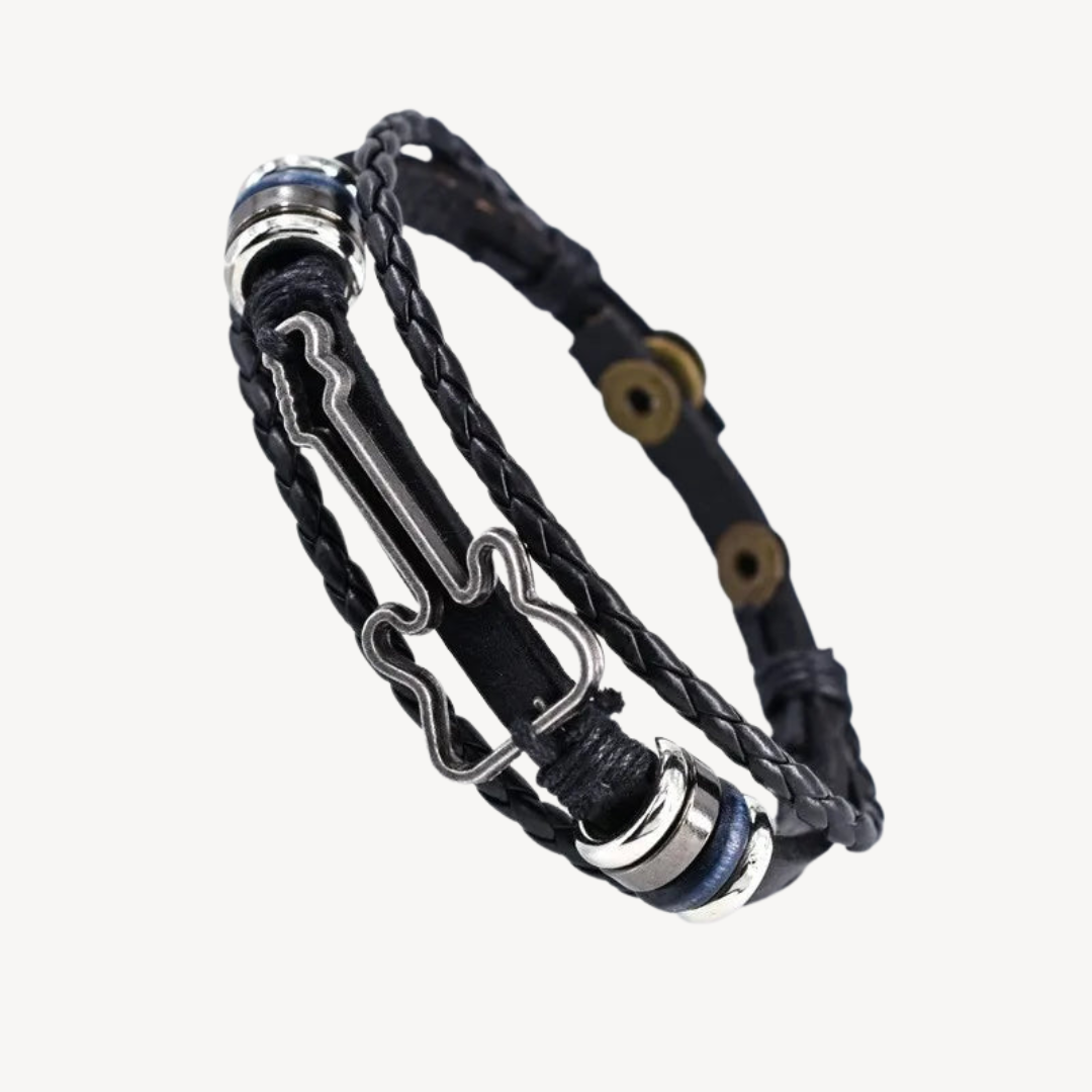 Guitar Design Leather Bracelet | Loravelle