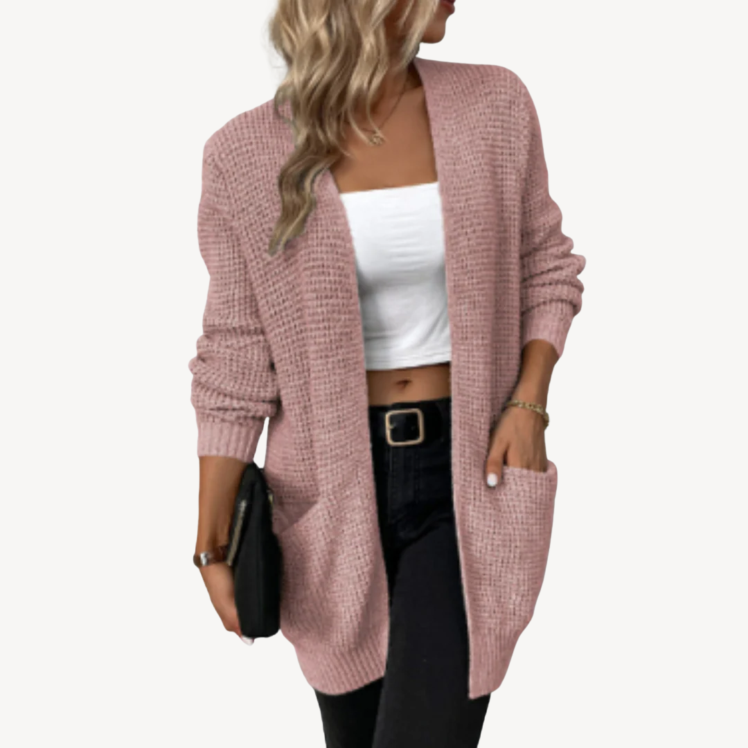Ribbed Knit Cardigan with Pockets Women | Loravelle