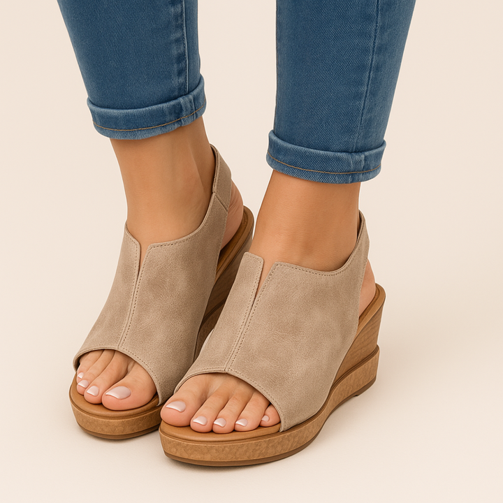 Orthopedic Wedge Leather Sandals Women | Loravelle