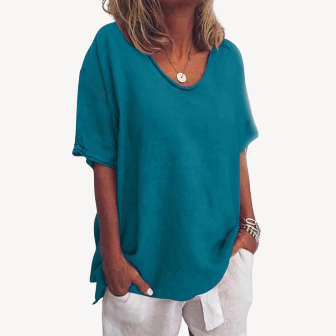 Cotton Blend Loose T-Shirt Women | Loravelle