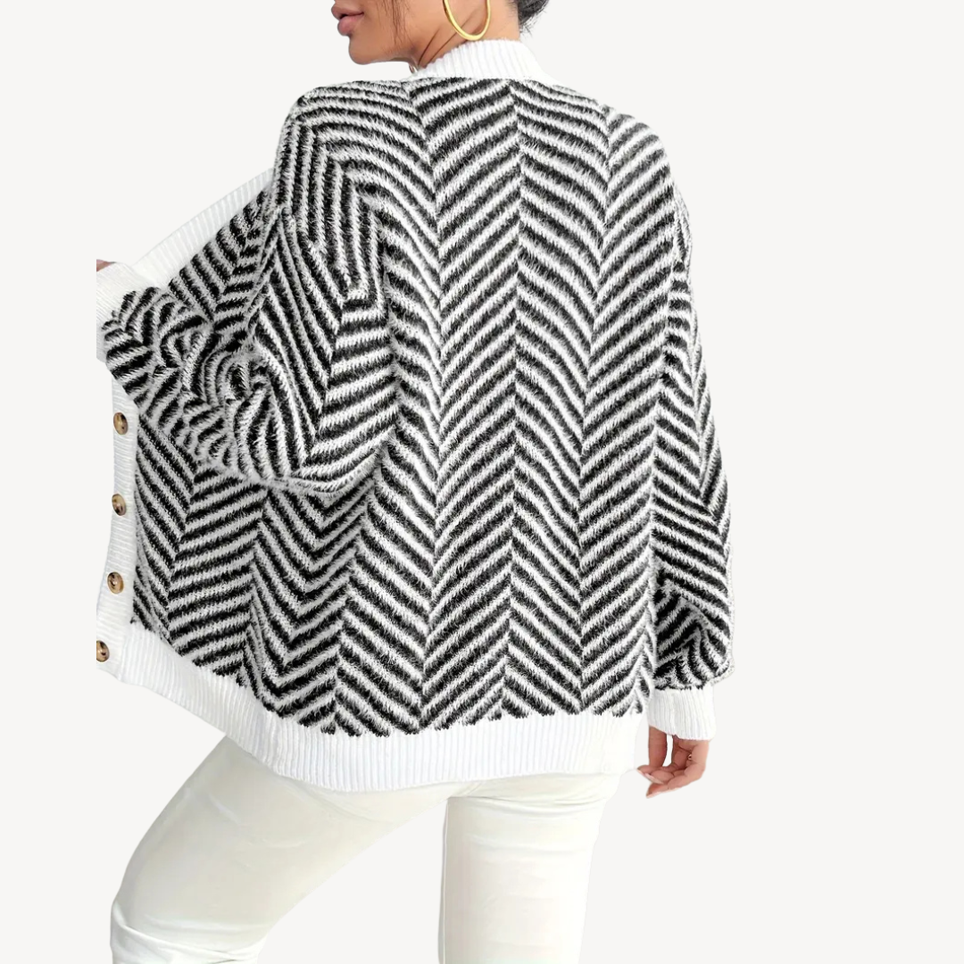 Women's  Full Zip Fleece Lined Knit Cardigan | Loravelle