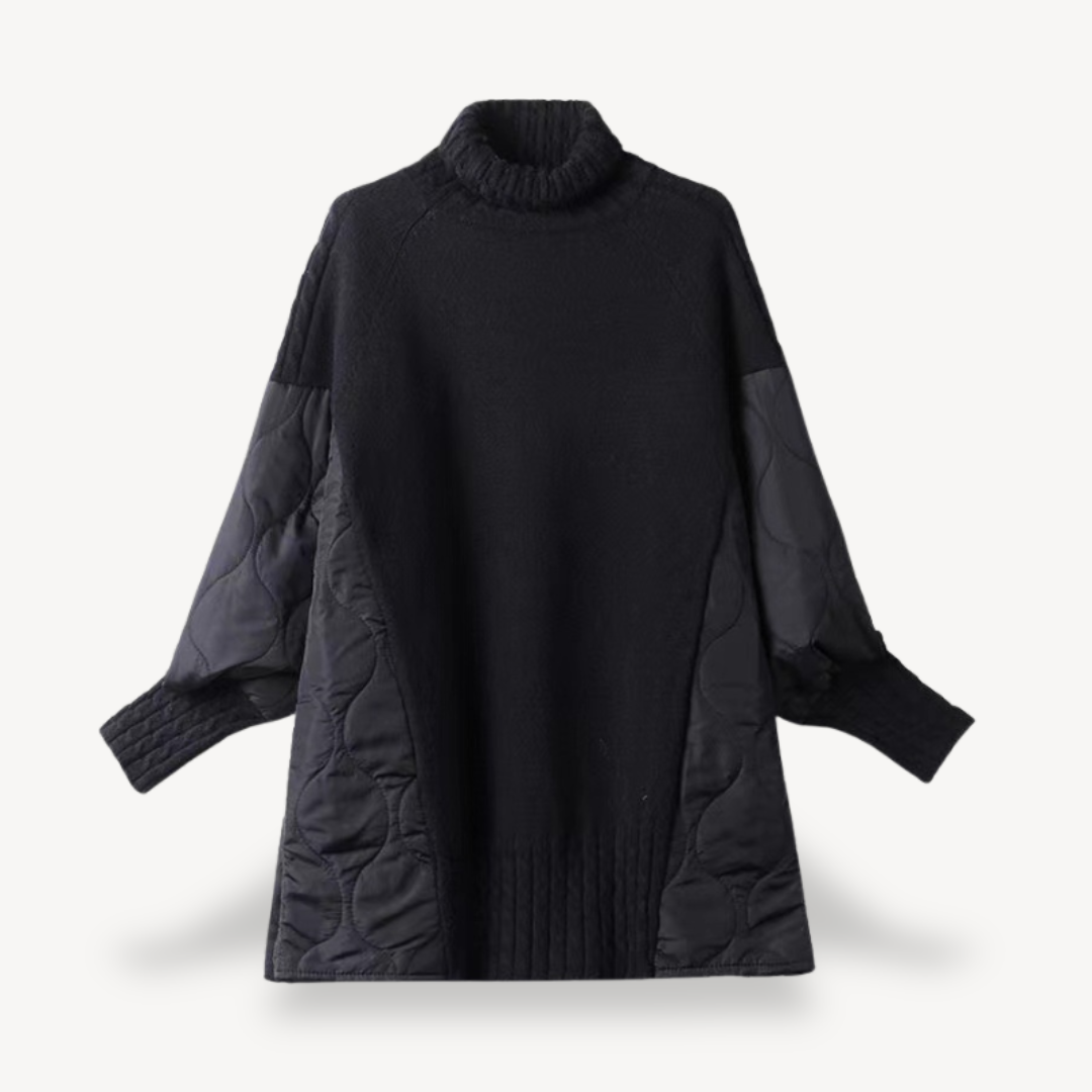 Women’s Knitted Quilted Turtleneck Pullover | Loravelle