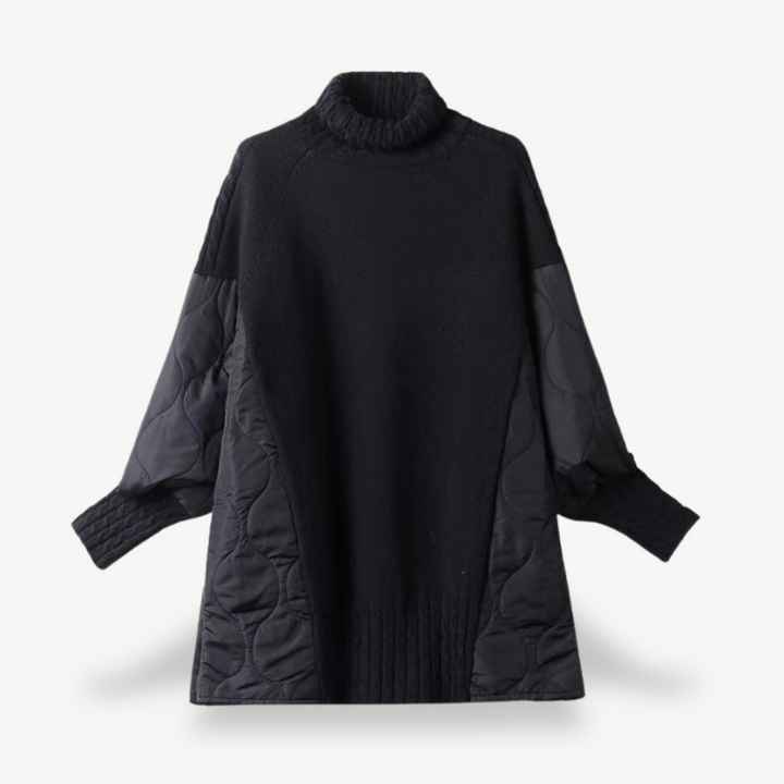Women’s Knitted Quilted Turtleneck Pullover | Loravelle