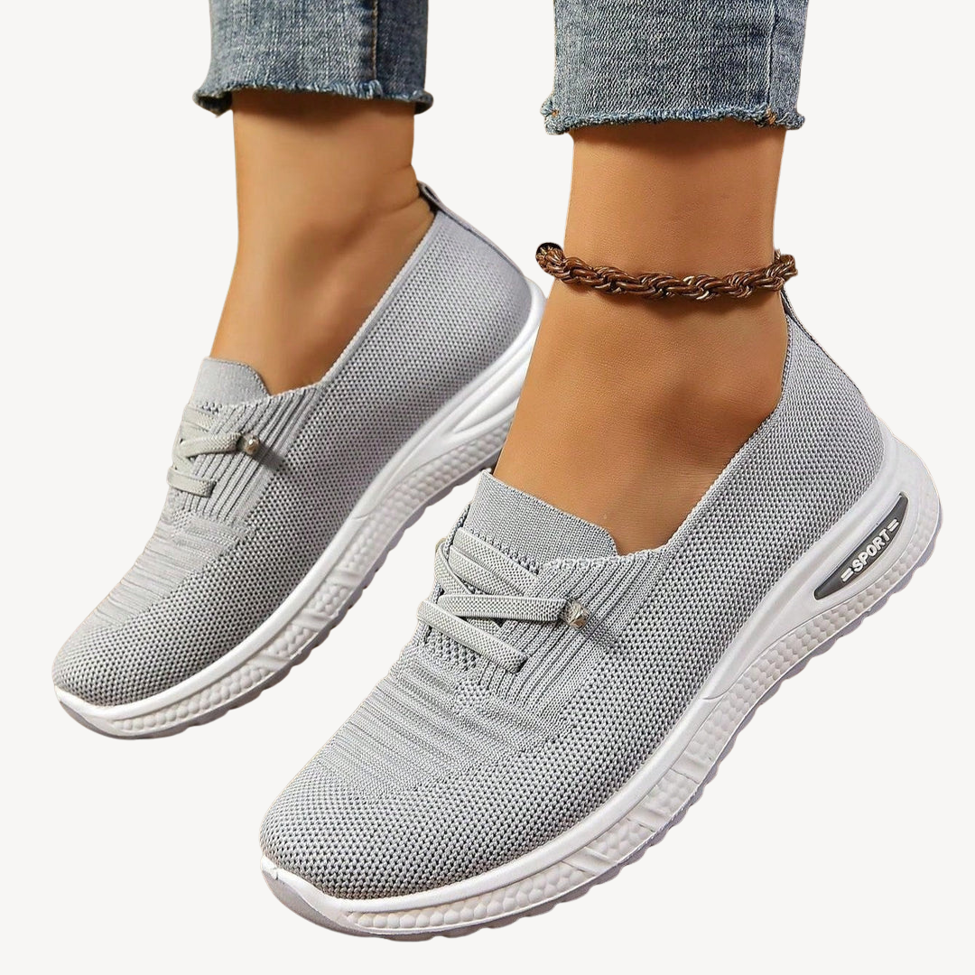 Women's Light Grey Orthopedic Slip-On Sneakers | Loravelle