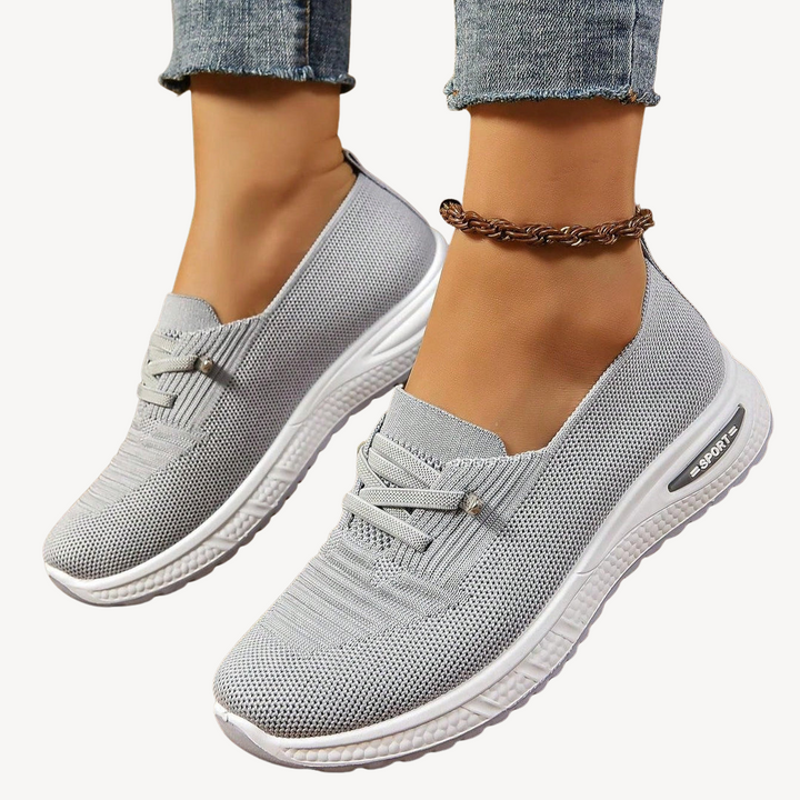 Women's Light Grey Orthopedic Slip-On Sneakers | Loravelle