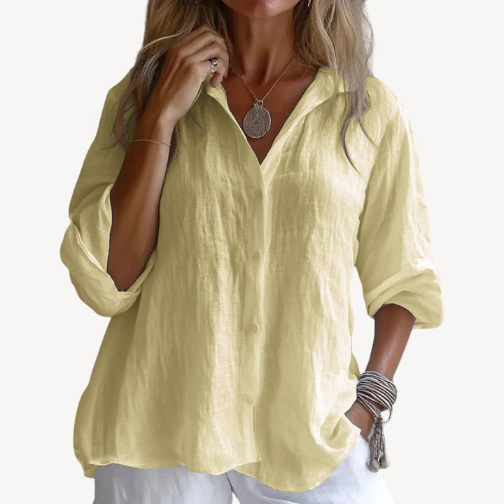 Long Sleeve Linen Button Down Shirt Women | Loravelle