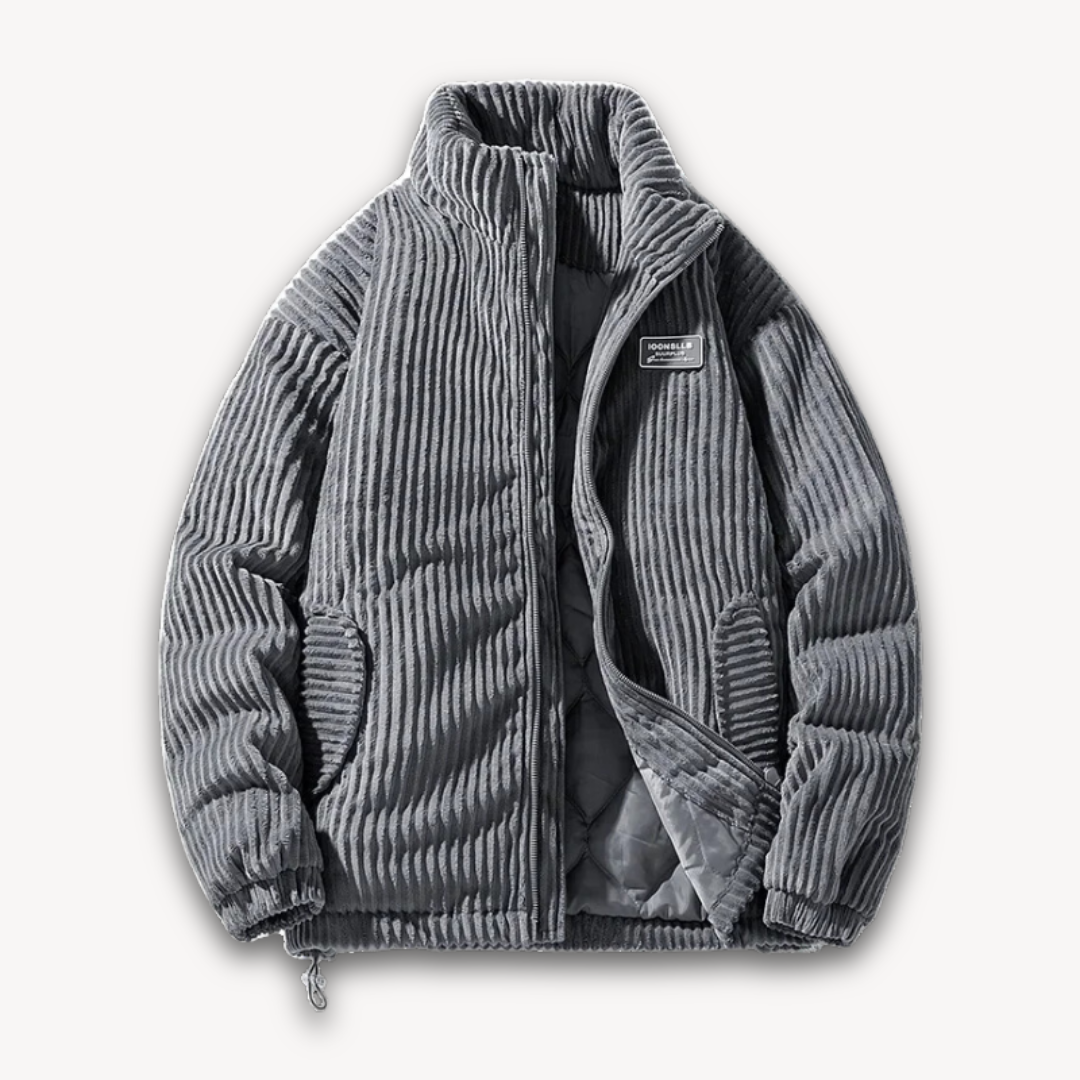 Loravelle | Men's Corduroy Quilted Jacket - Winter Warmth & Urban Style - Adult Outerwear