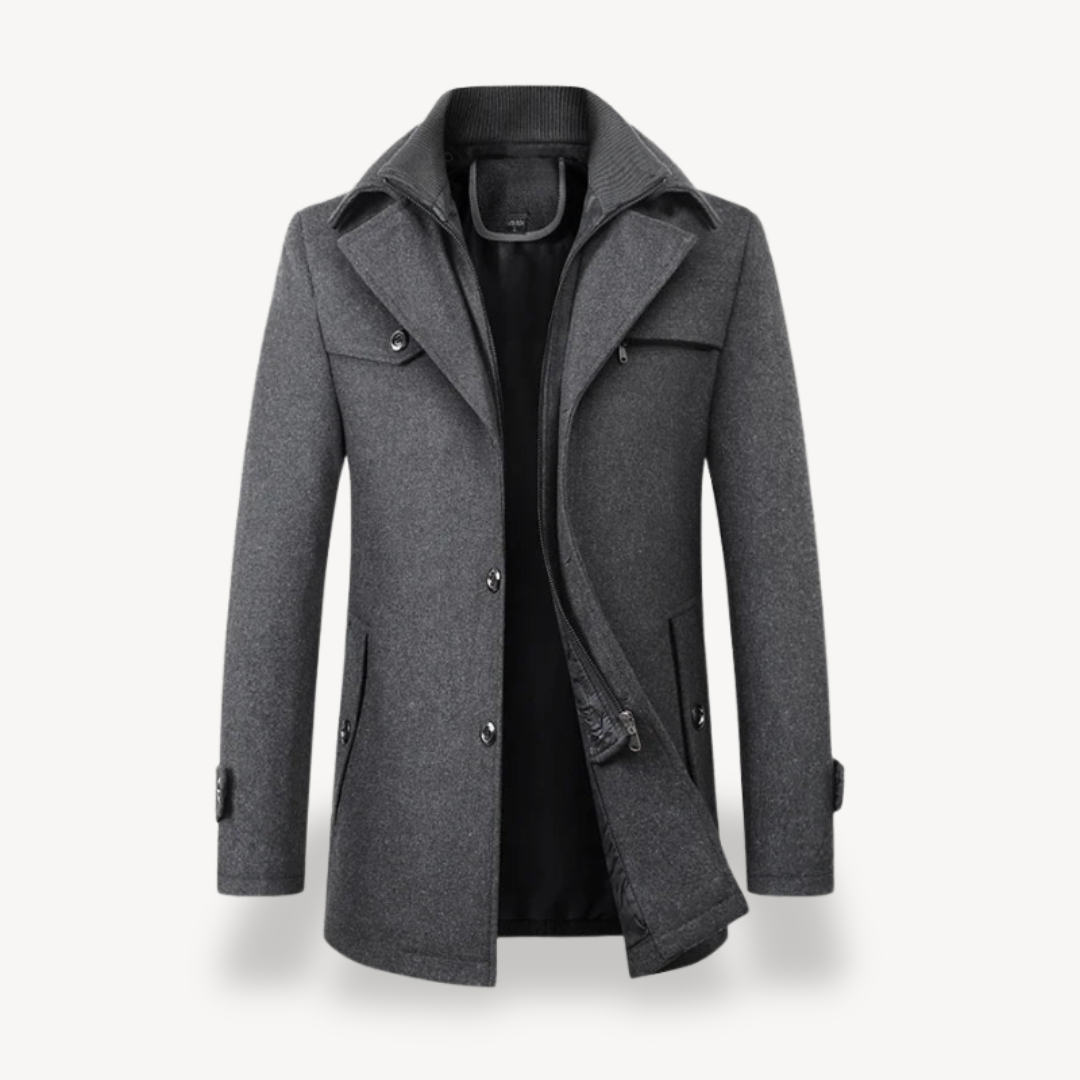 Men's Wool Blend Trench Coat | Loravelle