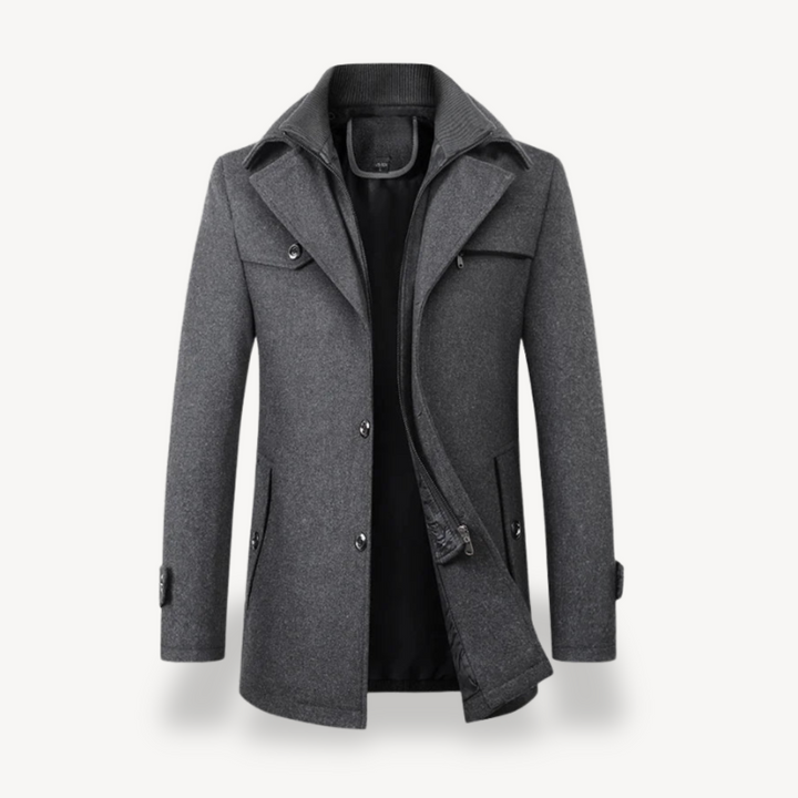 Men's Wool Blend Trench Coat | Loravelle