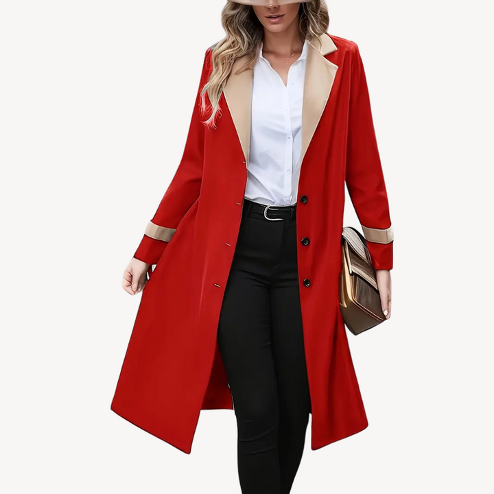 Women's Two Tone Long Sleeve Trench Coat | Loravelle