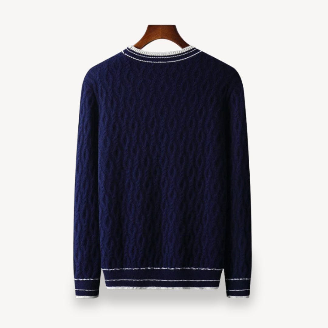 Men's Cable Knit Merino Wool Sweater | Loravelle