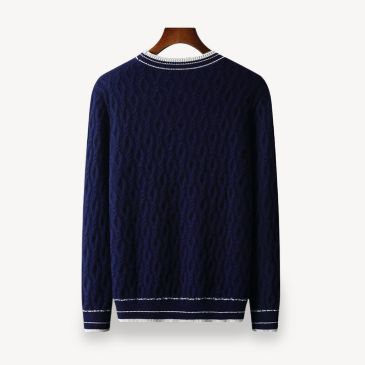 Men's Cable Knit Merino Wool Sweater | Loravelle