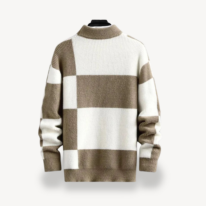 Men's Color Block Turtleneck Sweater | Loravelle