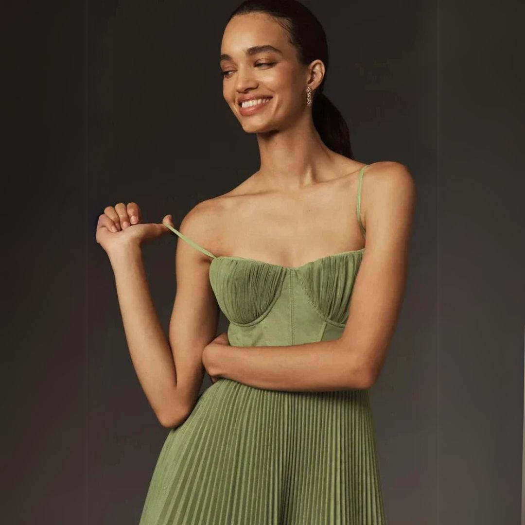 Pleated Midi Dress Women | Loravelle