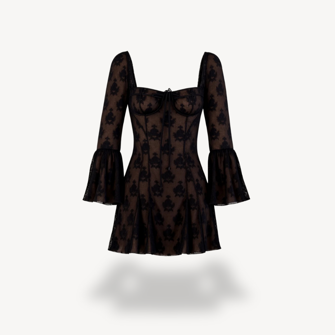 Women's Long Sleeve Lace Mini Dress | Loravell