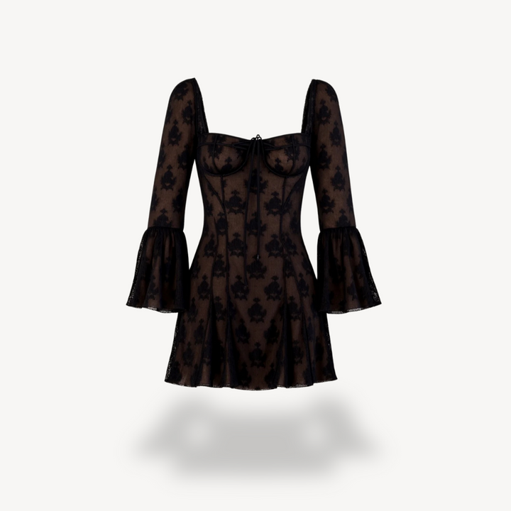 Women's Long Sleeve Lace Mini Dress | Loravell