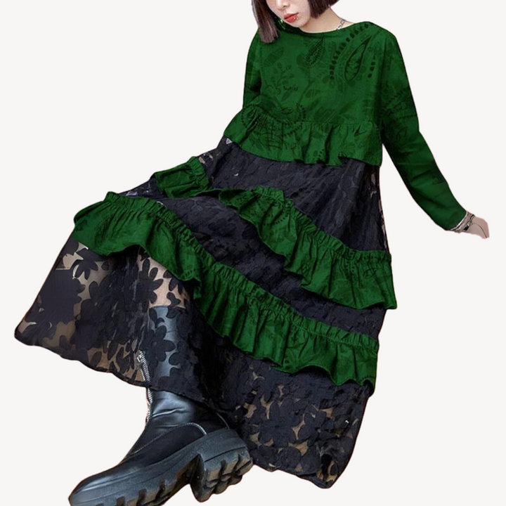 Women's Ruffle Tiered Lace Dress | Loravelle