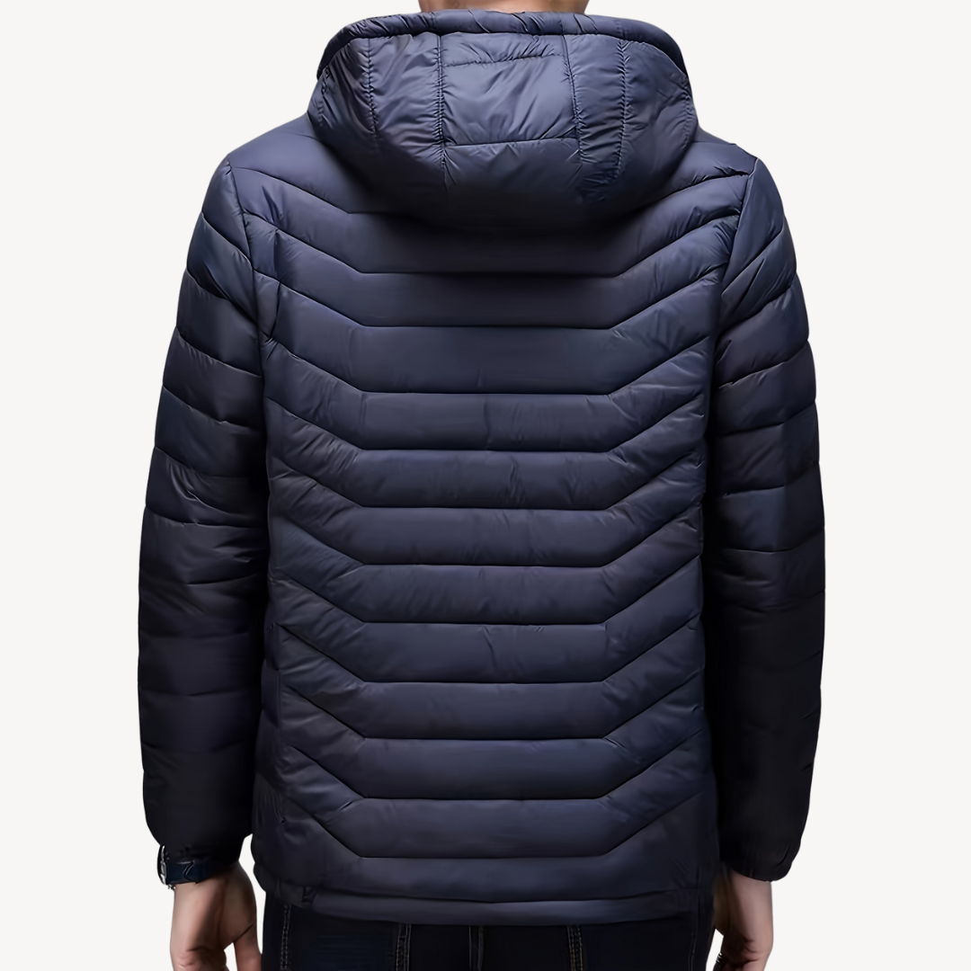 Men's Quilted Puffer Jacket with Hood | Loravelle
