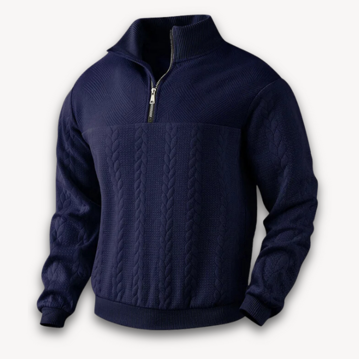 Loravelle | Men's Half-Zip Cable Knit Sweater – Soft, Stylish, and Perfect for Every Season