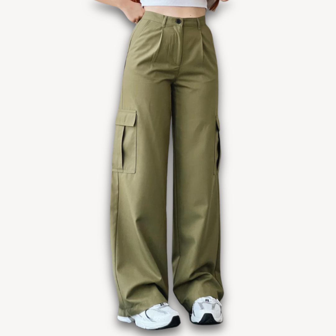 Loravelle | Essential Cargo Wide-Leg Pants