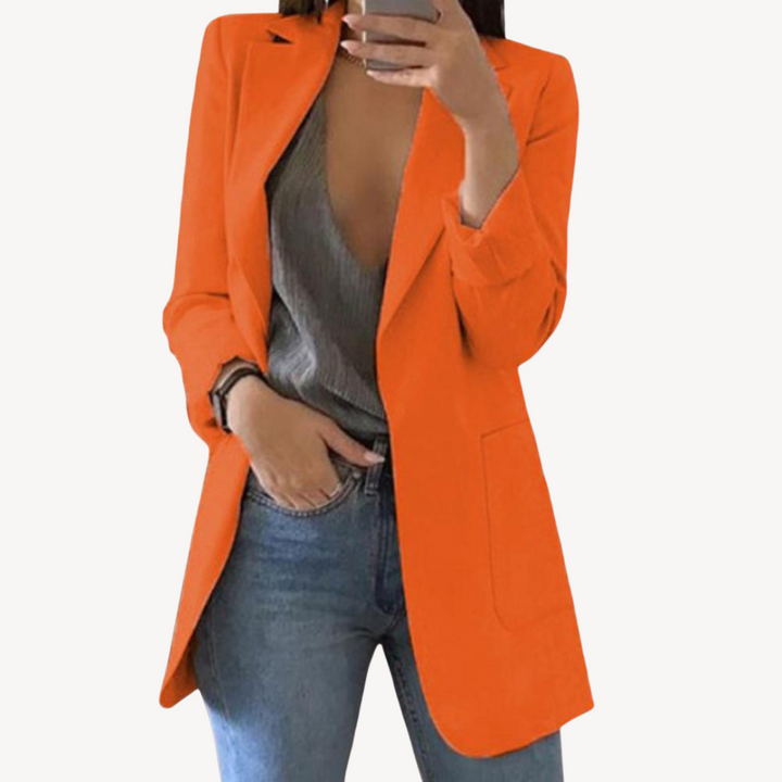 Women's Long Blazer with Open Front | Loravelle