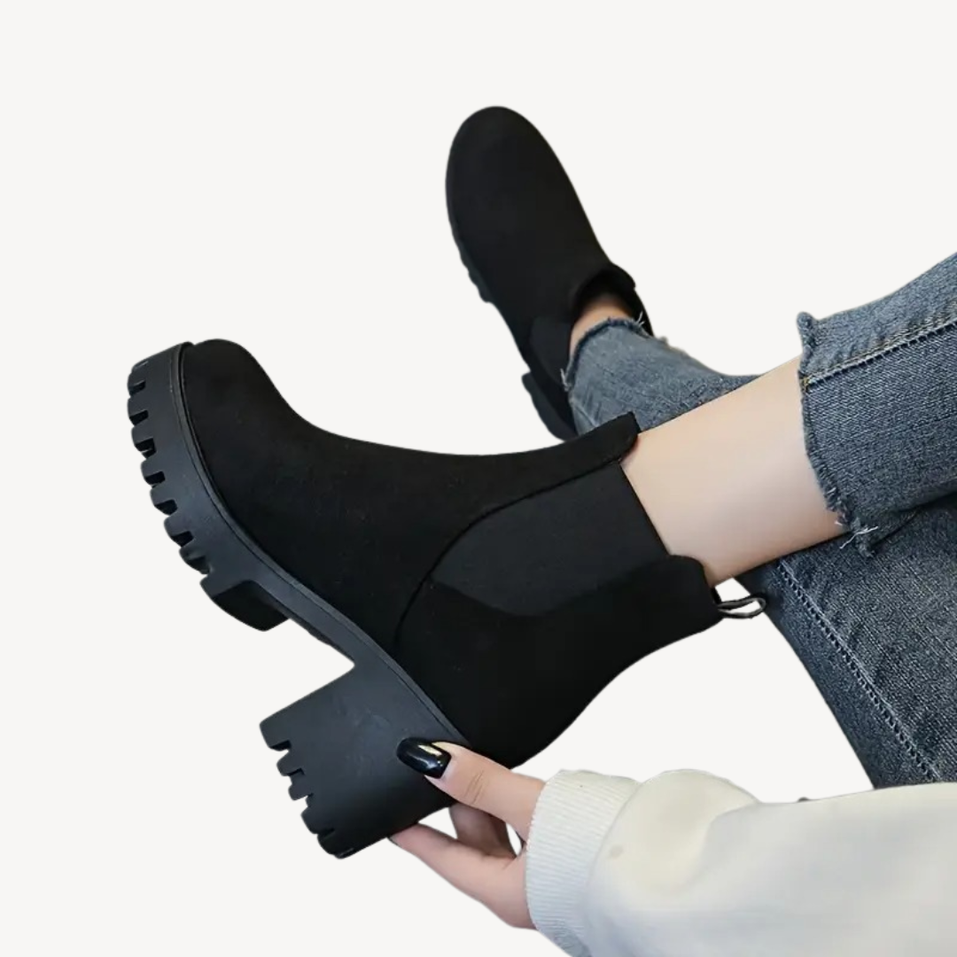 Orthopedic Chunky Heeled Ankle Boots | Loravelle