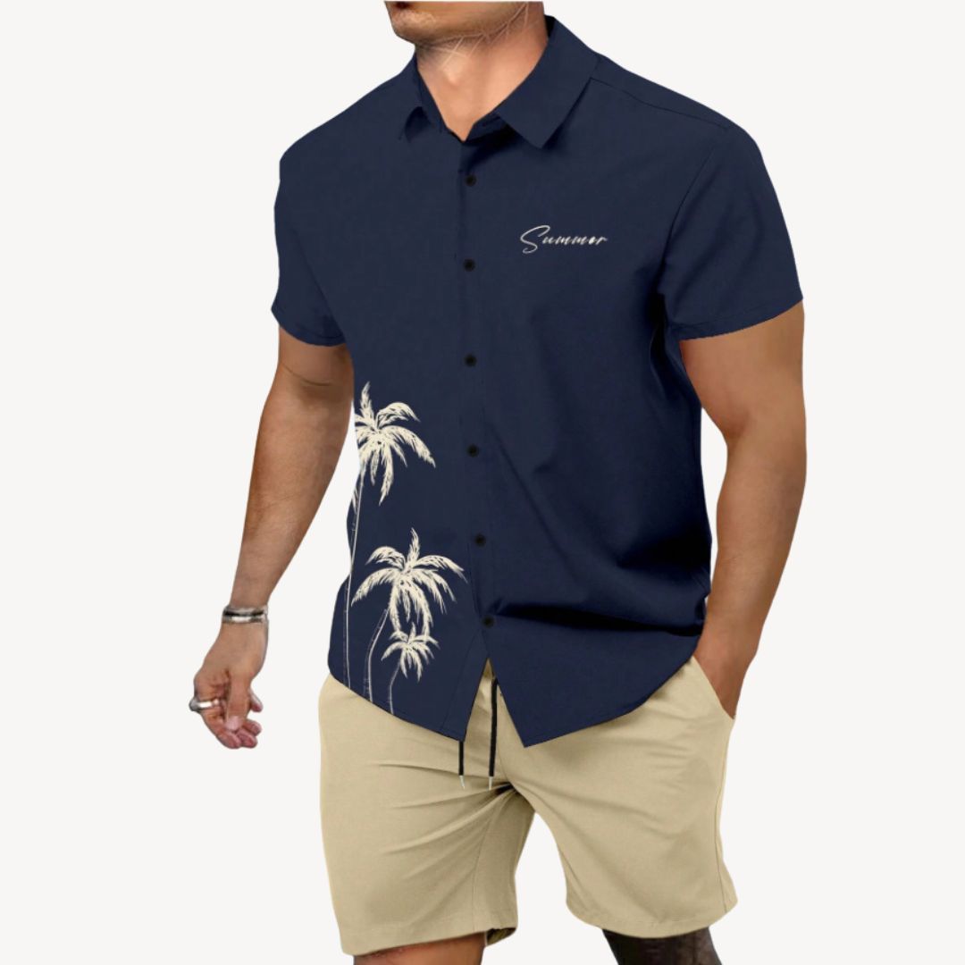 Vacation Print Short Sleeve Shirt Men | Loravelle