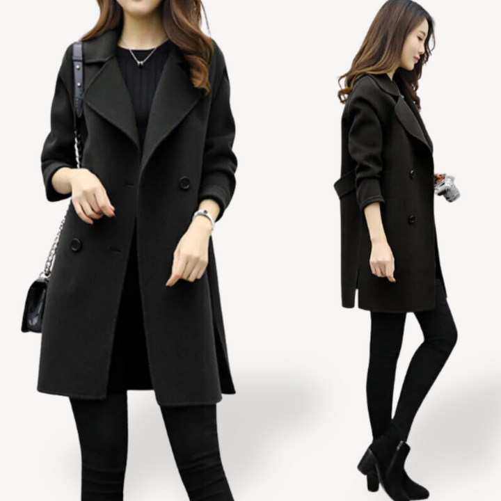 Classic Wool Blend Women's Coat | Loravelle