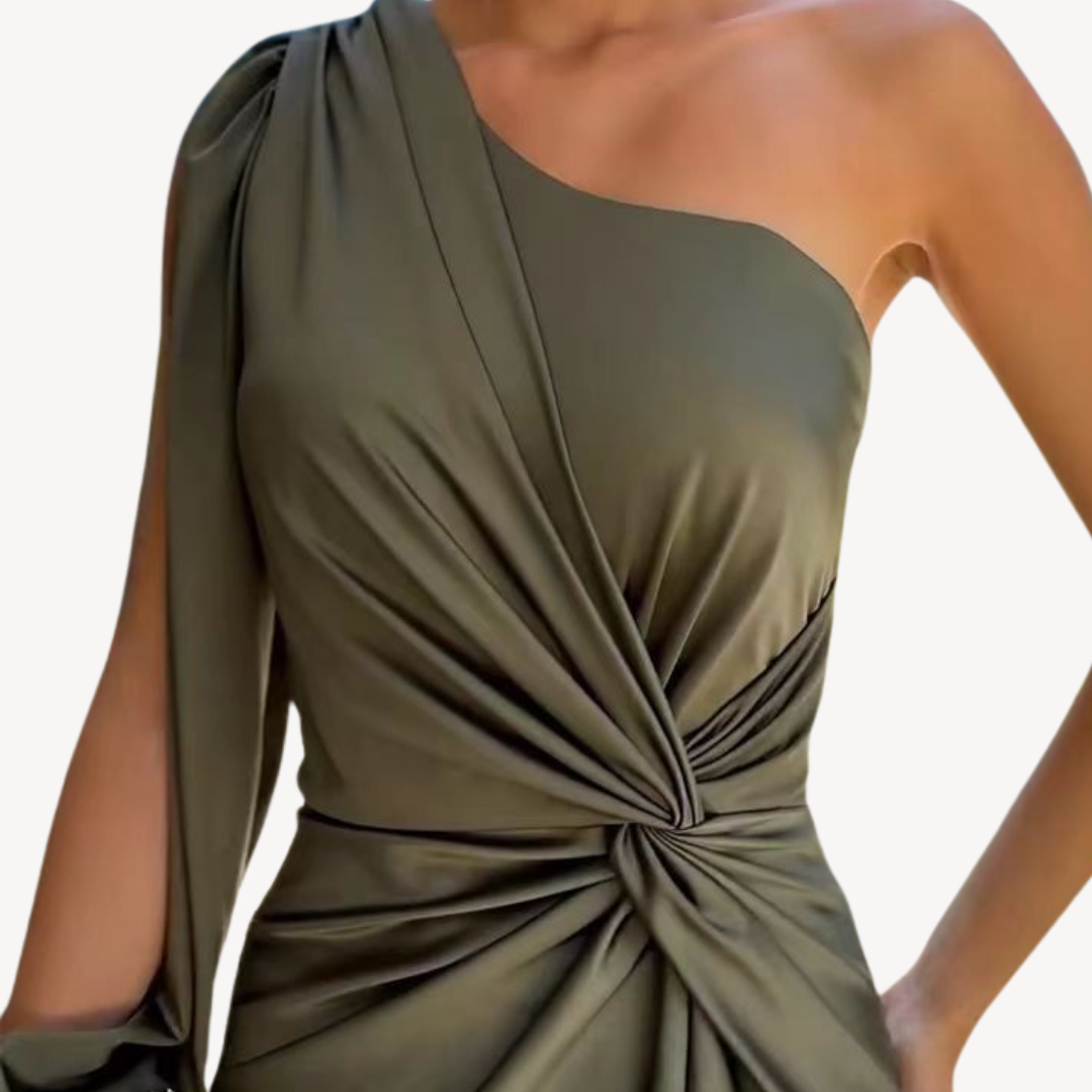 Loravelle | Women's Satin One-Shoulder Evening Dress