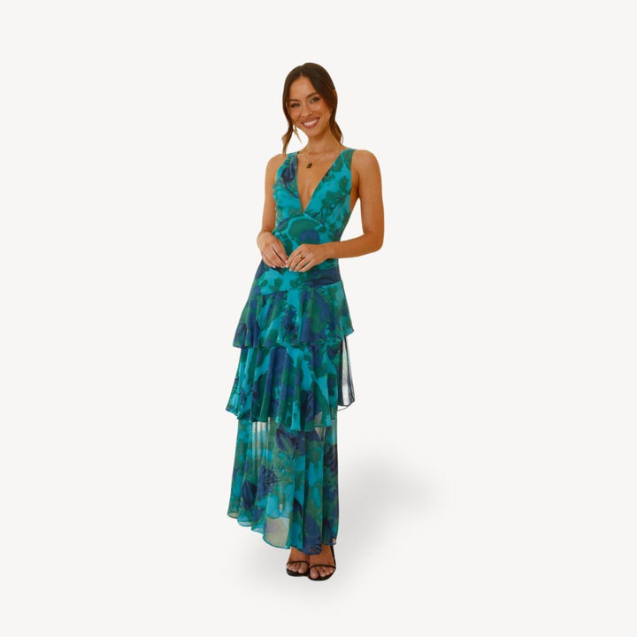 Women's Floral Tiered Maxi Dress | Loravelle