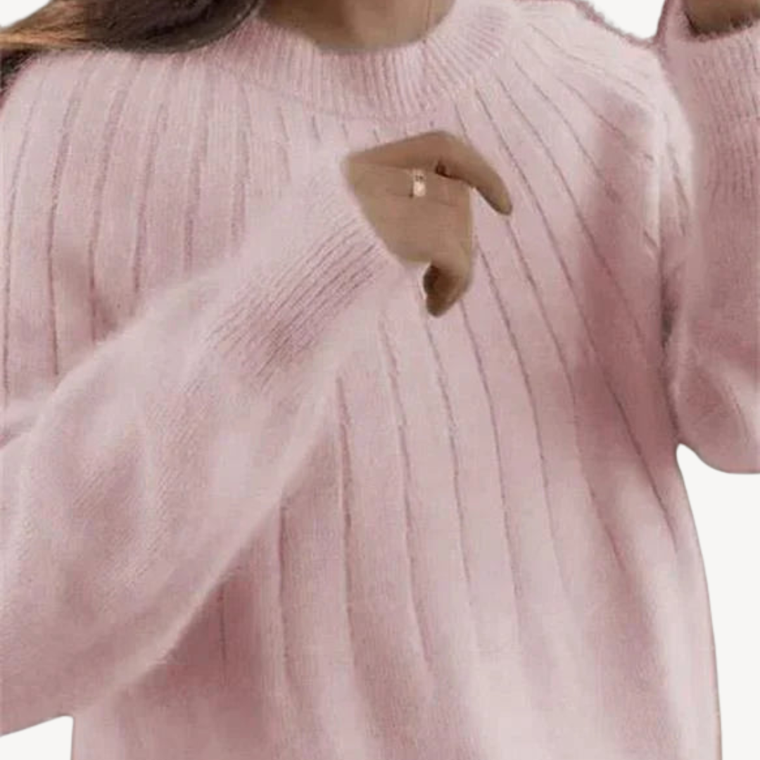 Women’s Wool Blend Ribbed Knit Sweater | Loravelle