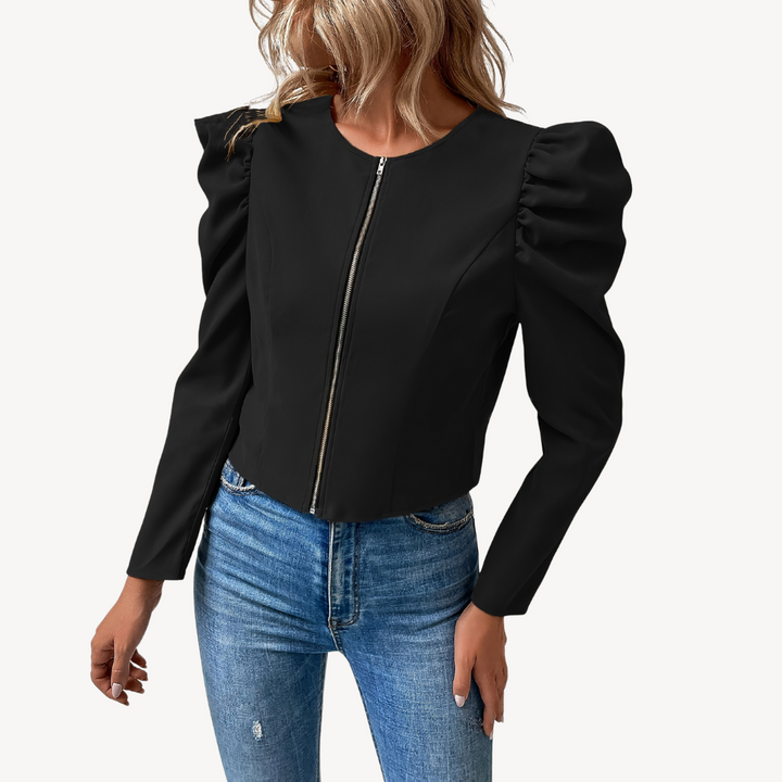 Puff Sleeve Zip-Up Jacket Women | Loravelle