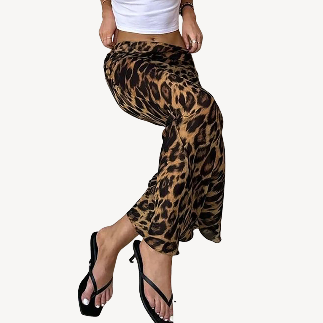 Leopard Print Ruched Bodycon Maxi Skirt Women | Loravelle