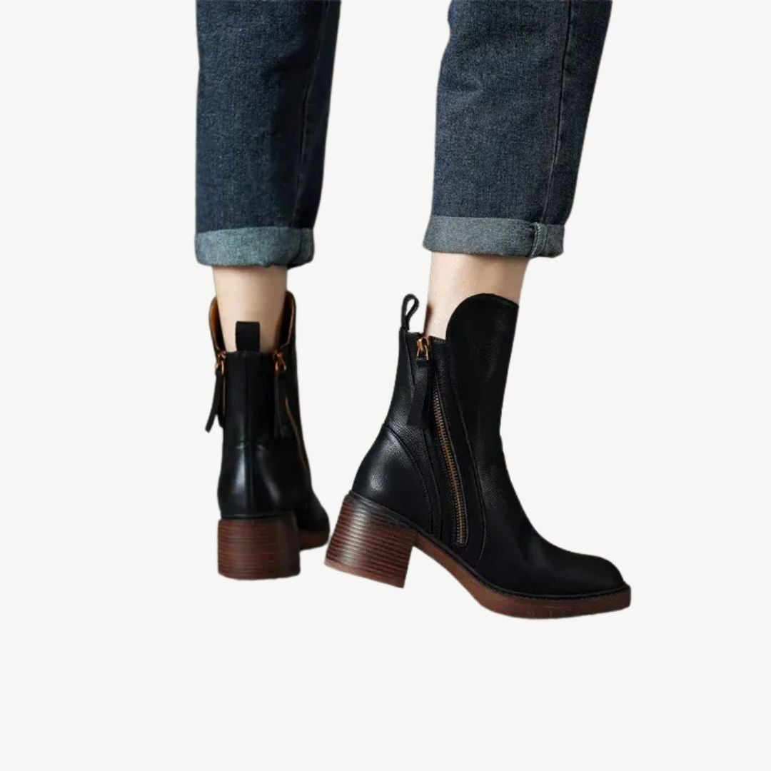 Orthopedic Leather Ankle Boots Women | Loravelle