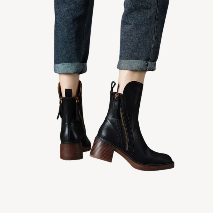 Orthopedic Leather Ankle Boots Women | Loravelle