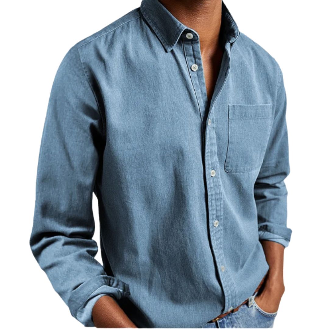 Men's Long Sleeve Denim Shirt | Loravelle
