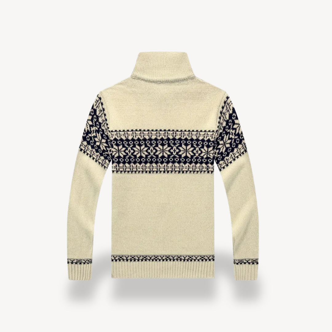 Nordic Knit Full-Zip Sweater Men | Loravelle