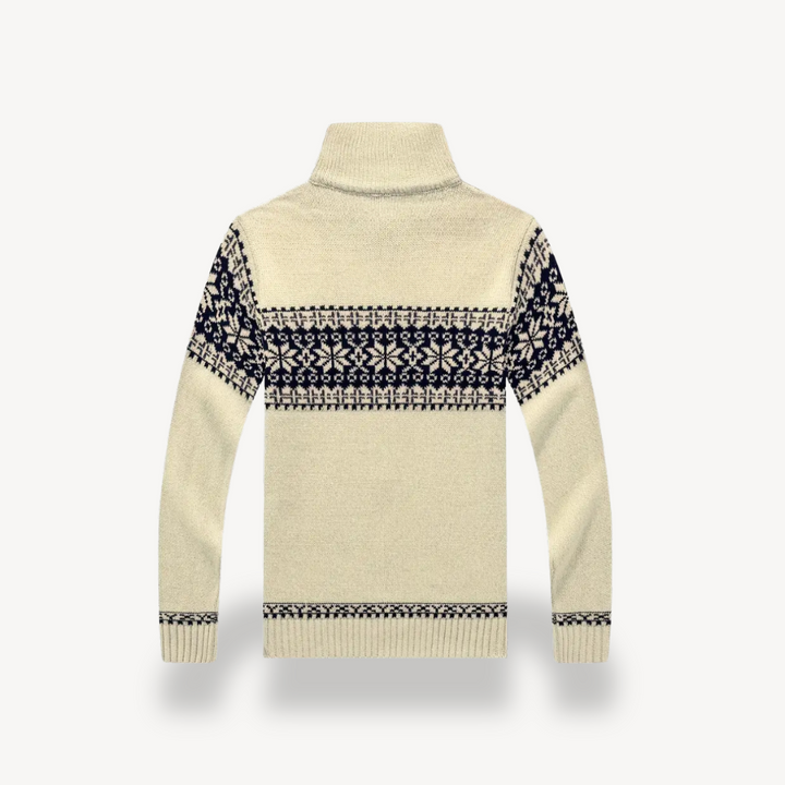 Nordic Knit Full-Zip Sweater Men | Loravelle