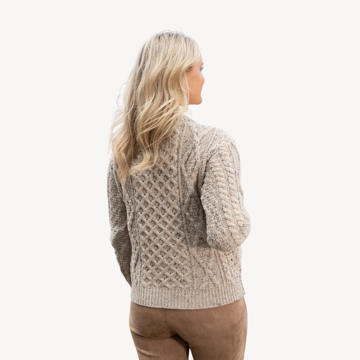 Wool Blend Cable Knit Cardigan for Women | Loravelle