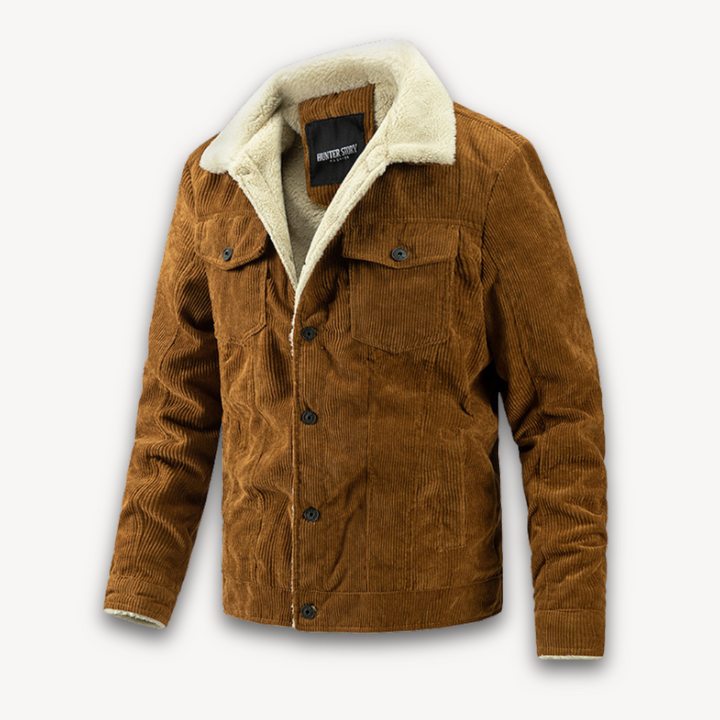 Loravelle | Men's Corduroy Sherpa-Lined Jacket - Winter Warm Casual Coat