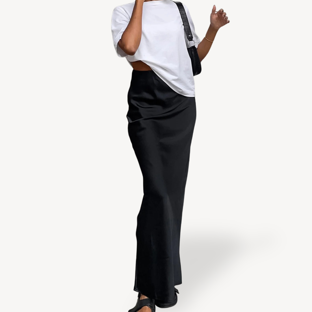 Women’s Maxi Satin Skirt | Loravelle