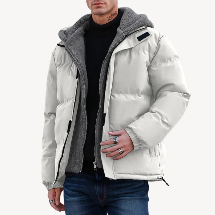 Sherpa-Lined Hooded Puffer Jacket Men | Loravelle