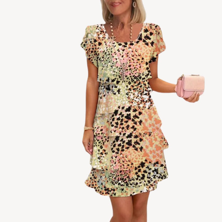 Women's Animal Print Ruffle Dress | Loravelle