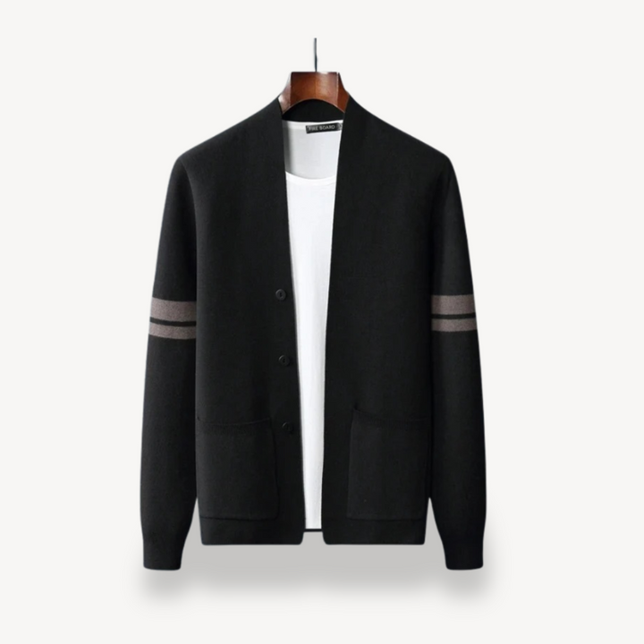 Men's Striped Knit Cardigan | Loravelle