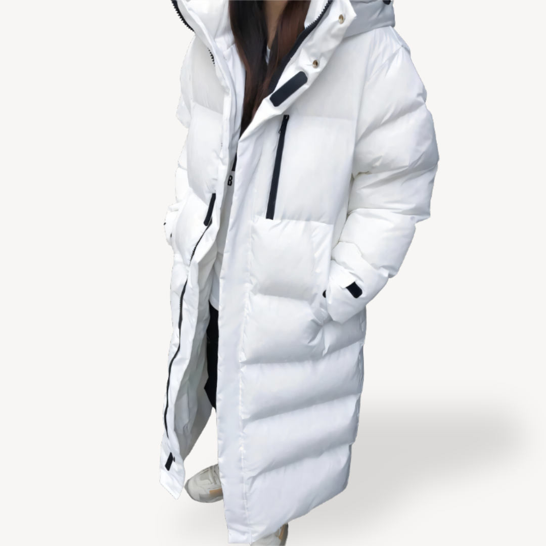 Women's Long Puffer Coat Hooded Down Winter Warm Jacket | Loravelle