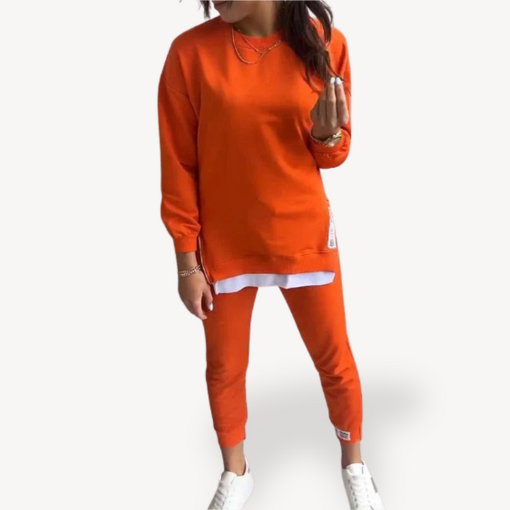 Women's Sweatshirt & Jogger Set Cotton Two-Piece Outfit | Loravelle