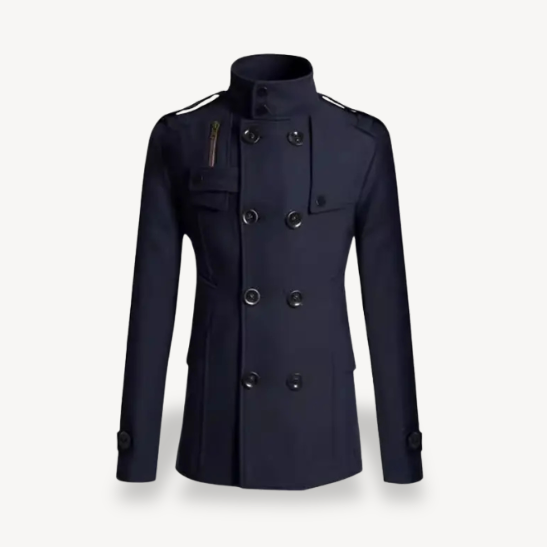 Double-Breasted Wool Blend Coat Men | Loravelle